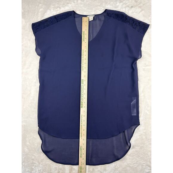 Ariat Shirt Women’s Small Blue Polyester See Through Cap Sleeve Western Rodeo - Picture 6 of 7